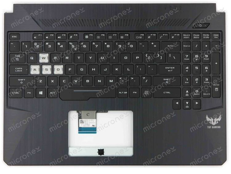Asus 90NR02N1-R30US2 Palmrest klawiatura obudowa LED RGB US-International czarny