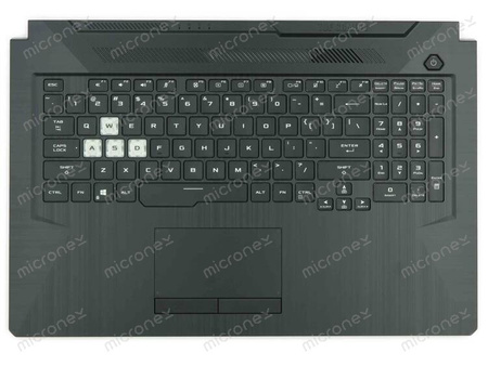 Asus 90NR0684-R31UI0 Palmrest klawiatura obudowa LED RGB US-International czarny