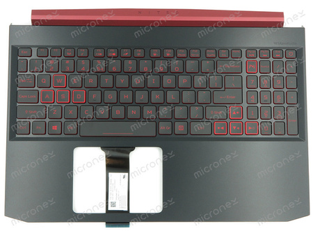 Acer Nitro 5 AN515-43 Palmrest klawiatura obudowa LED US-International czarny z czerwonym wykończeniem