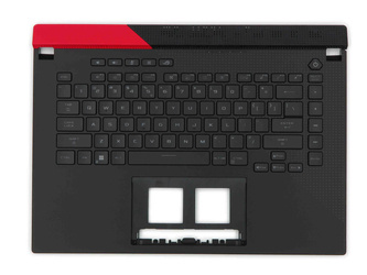 Asus ROG Strix G15 G513IM Palmrest klawiatura obudowa LED RGB każdy przycisk US-International czarny z czerwonym wykończeniem