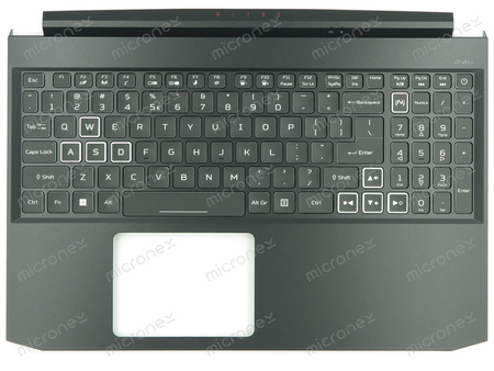 Acer 6B.QBCN2.001 Palmrest klawiatura obudowa LED RGB US-International czarny