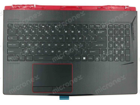 MSI 957-16P11E-C19 Palmrest klawiatura obudowa LED RGB US-International czarny