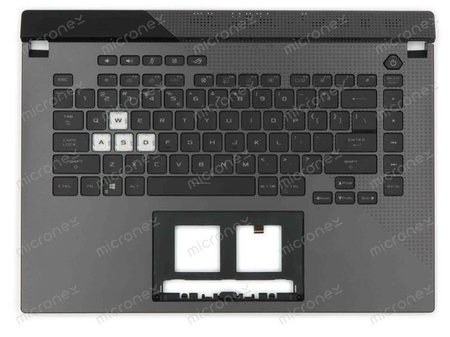 Asus 90NR0572-R32UI0 Palmrest klawiatura obudowa LED RGB 4 STREFY US-International szary