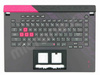 Asus ROG Strix G15 G513QM Palmrest klawiatura obudowa LED RGB 4 STREFY US-International szary z różowym wykończeniem