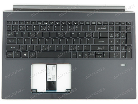 Acer 6B.Q55N2.001 Palmrest klawiatura obudowa US-International czarny ze srebrnym wykończeniem