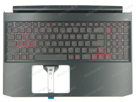 Acer 6B.QAZN2.001 Palmrest klawiatura obudowa LED US-International czarny RTX3050